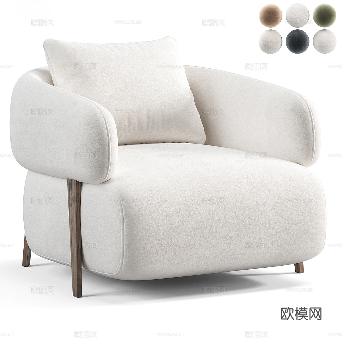 现代单人沙发3d模型下载