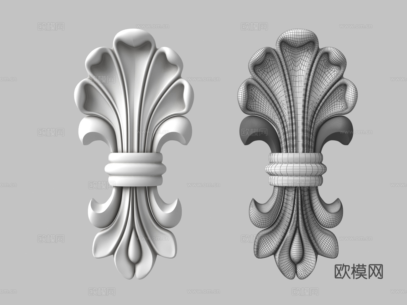 欧式构件雕花3d模型下载