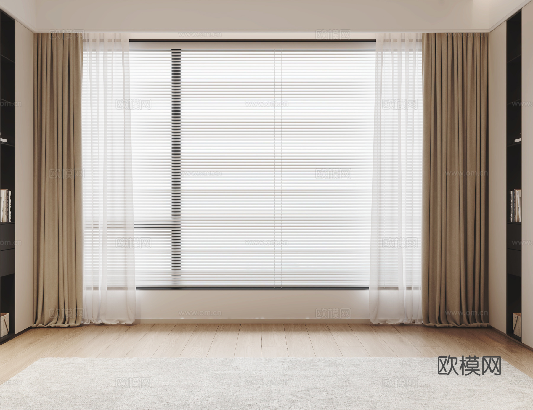 现代窗帘3d模型下载