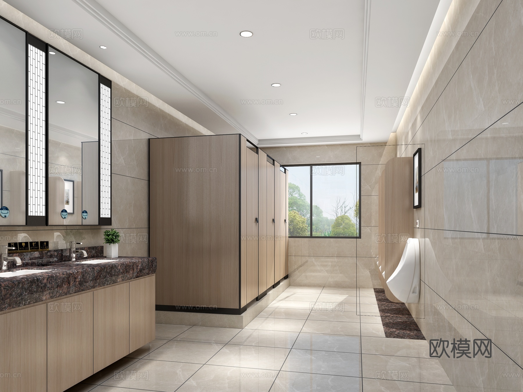 公共卫生间3d模型下载