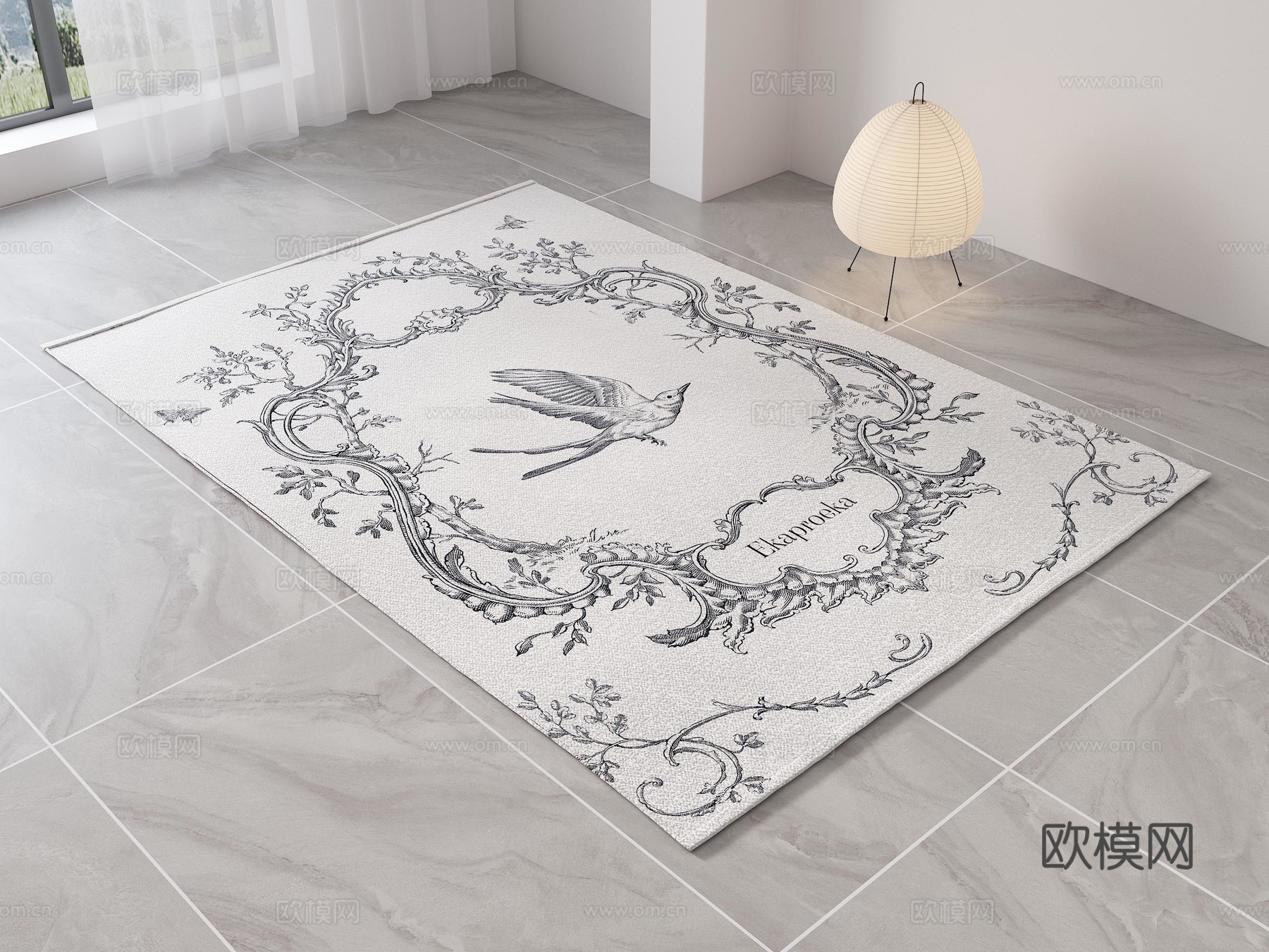 简欧地毯 复古地毯 中古风地毯 法式地毯 布艺地毯 客厅地毯3d模型