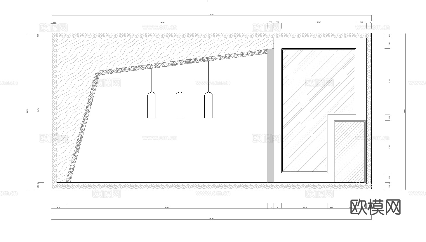最新5套 咖啡厅 施工图合集cad施工图