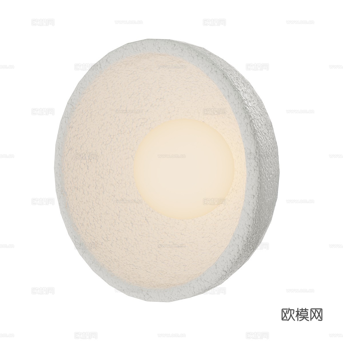 新中式侘寂 Mound 圆形陶制壁灯3d模型下载（渲染图1）