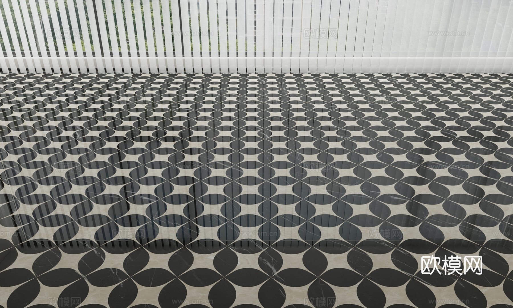 现代石材地面拼花3d模型