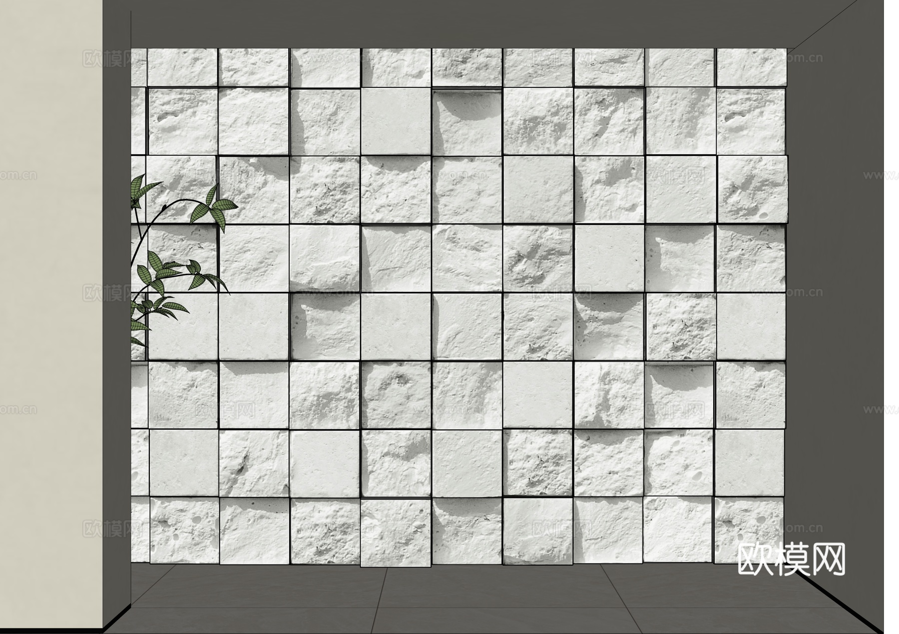 文化石 石材背景墙 文化石墙面 电视背景墙 岩石背景墙 玄关su模型