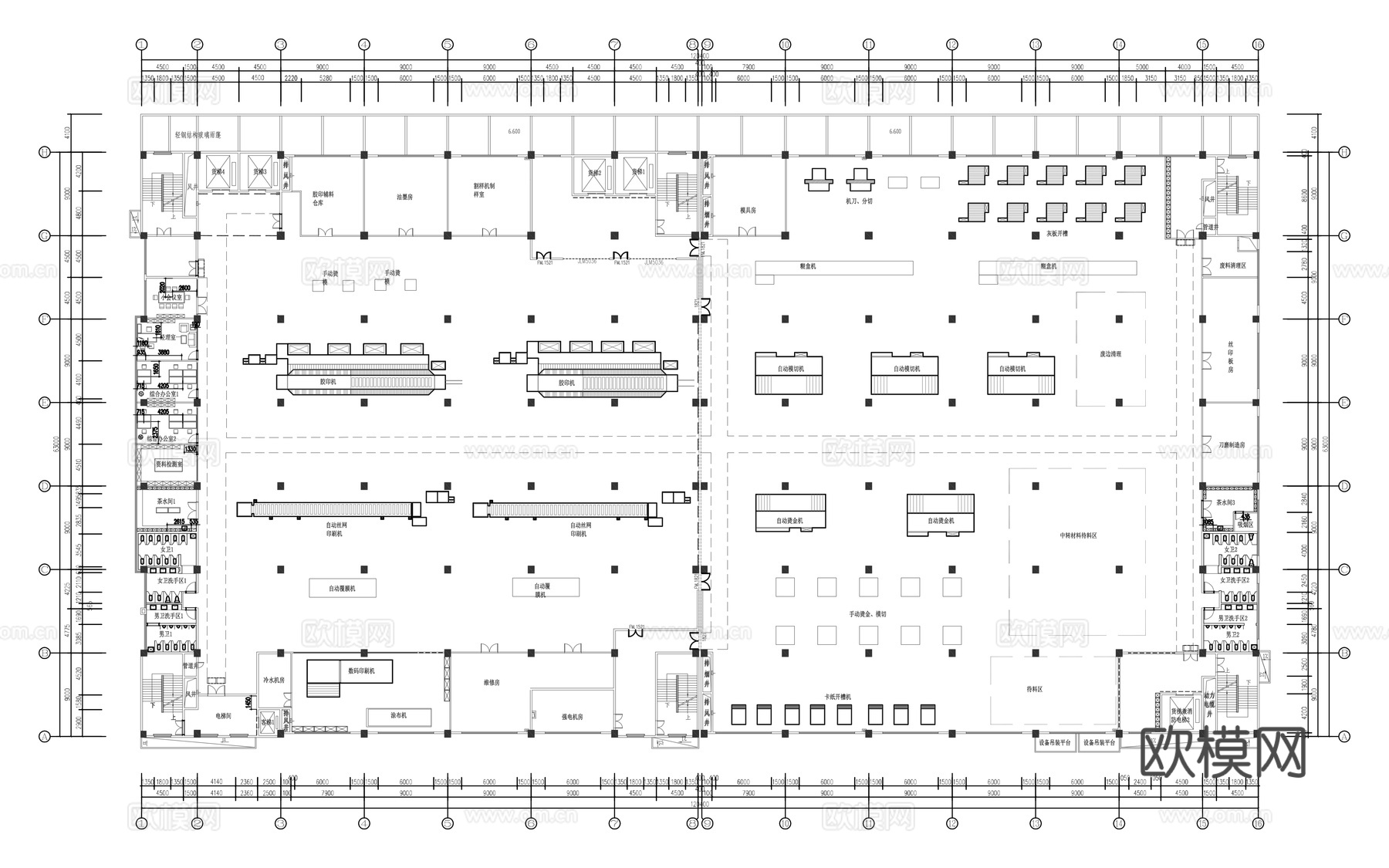 生产车间平面布置图cad施工图