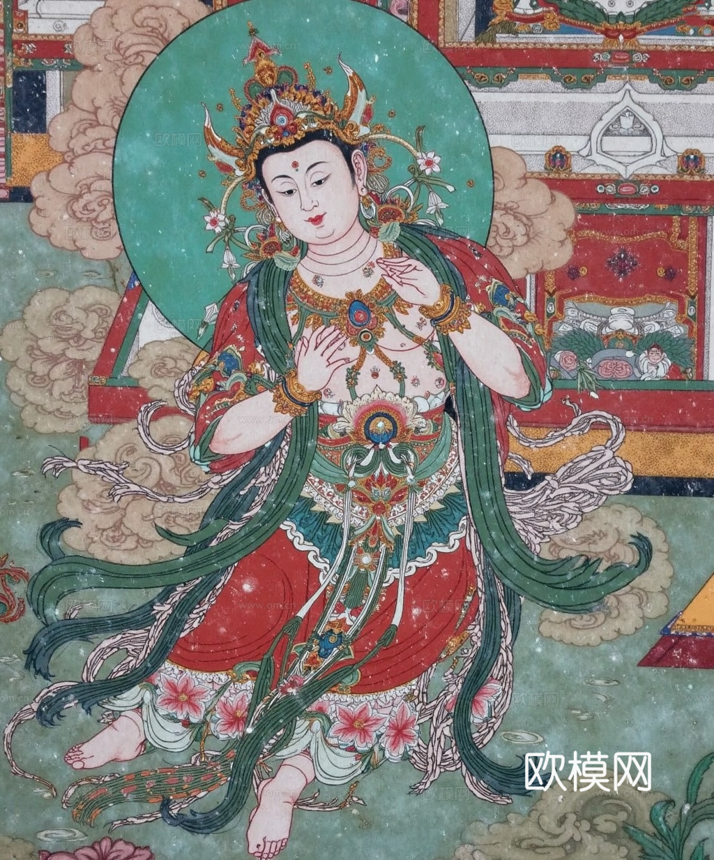 复古壁画 佛像 装饰画 敦煌