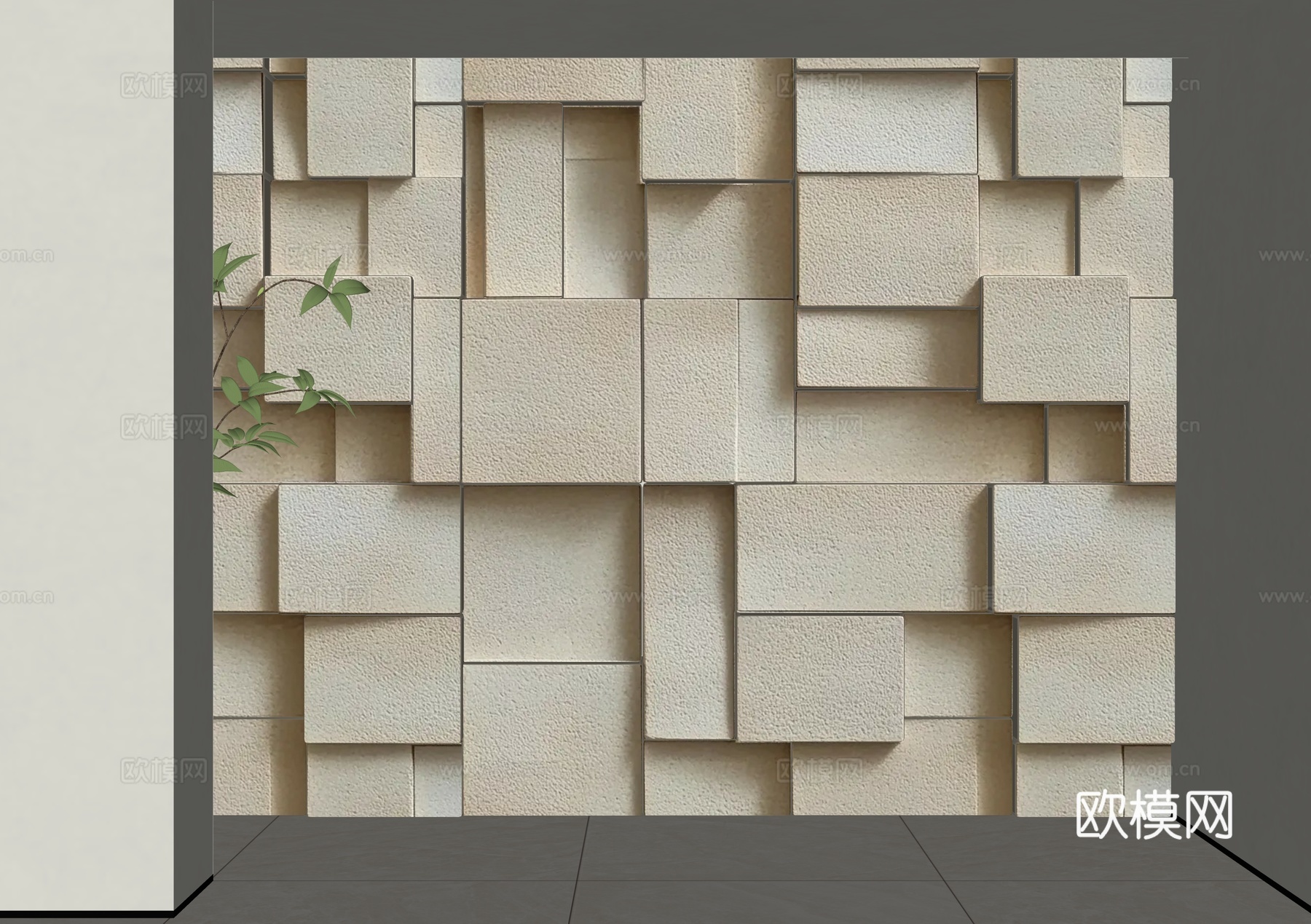 文化石 石材背景墙 文化石墙面 电视背景墙 岩石背景墙 玄关su模型