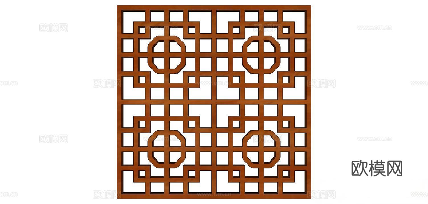 实木屏风 屏风 屏风隔断 隔断su模型