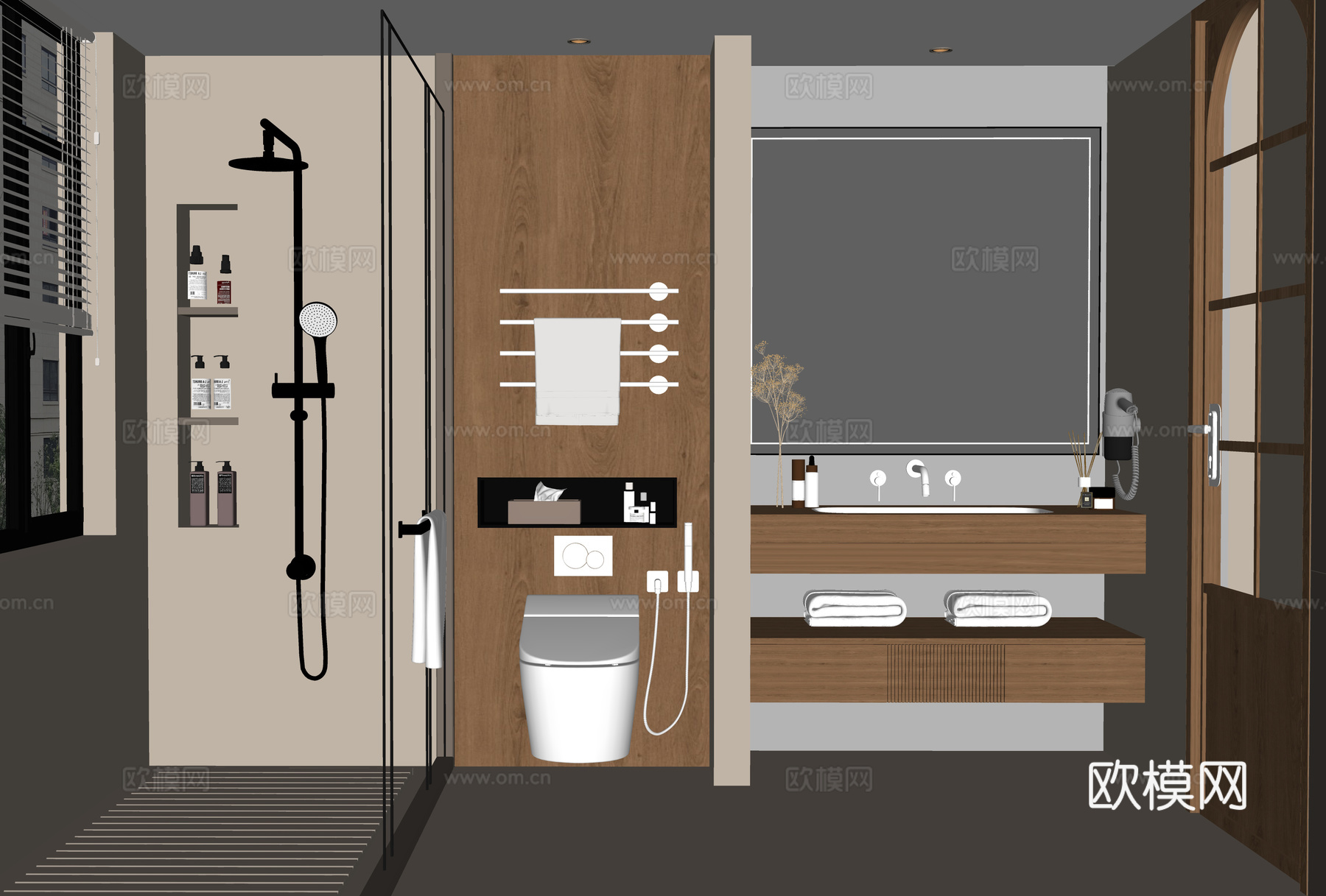 现代卫生间su模型