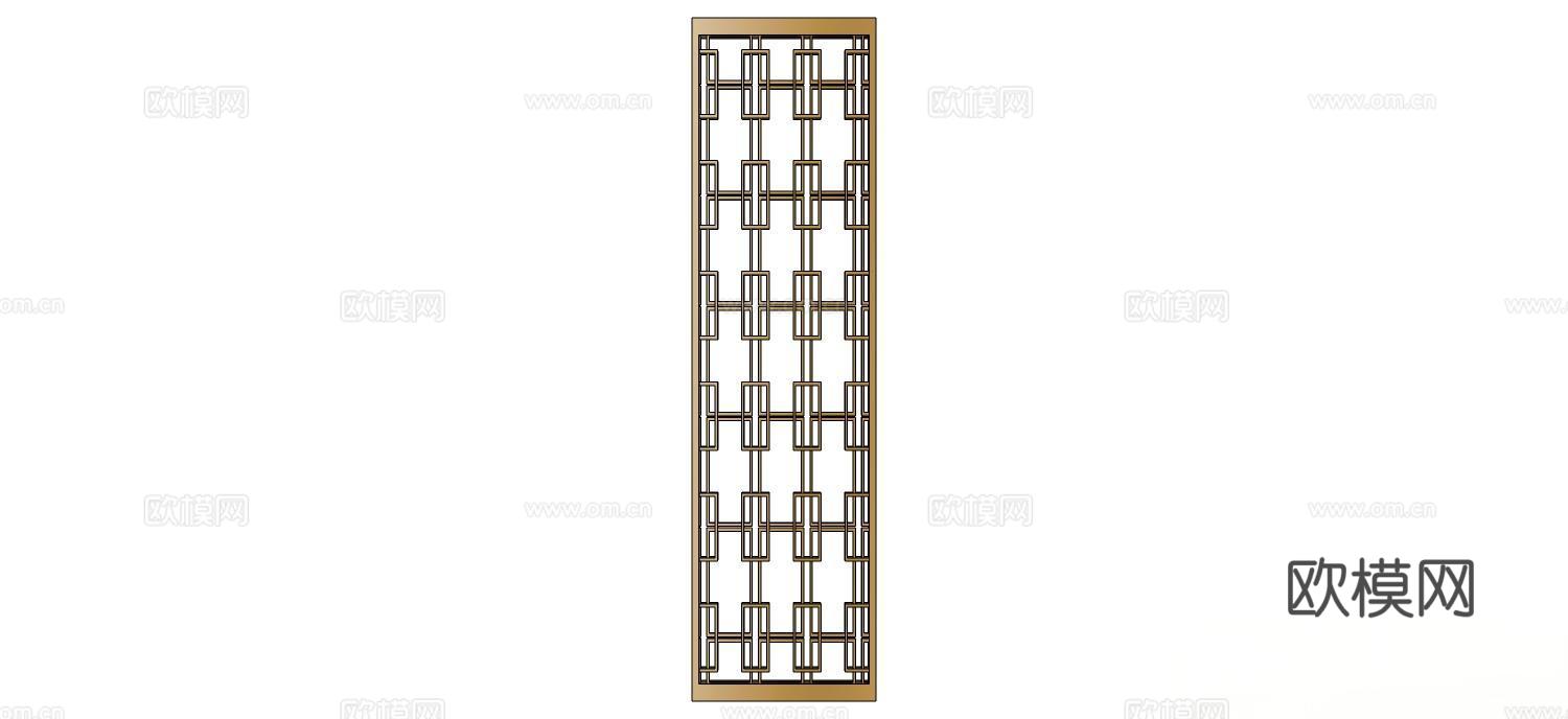 实木屏风 屏风 屛风隔断 隔断su模型