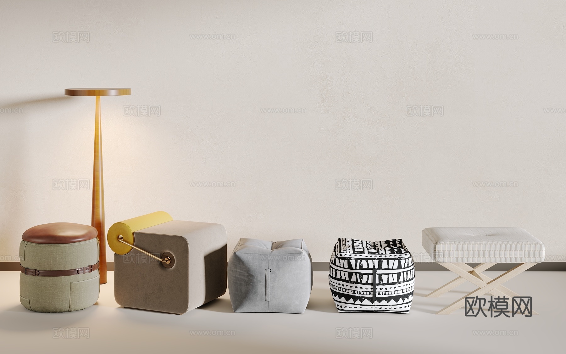 轻奢凳子 沙发凳3d模型下载