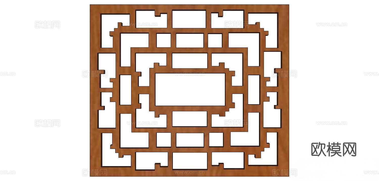 实木屏风 屏风 屏风隔断 隔断su模型