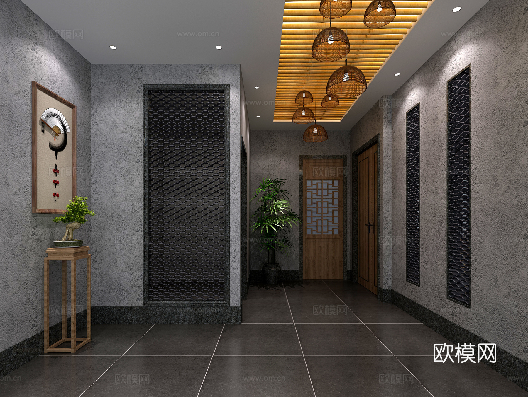 中式走道 中式走道3d模型