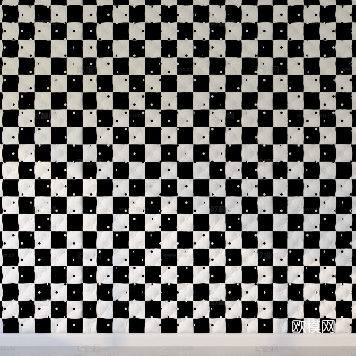 简欧软包 软包 背景墙3d模型