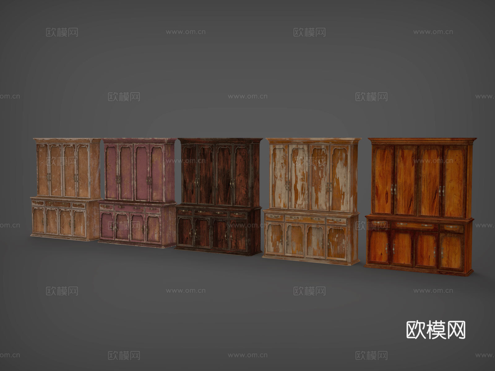 柜子  衣柜  红木衣柜  木柜3d模型下载