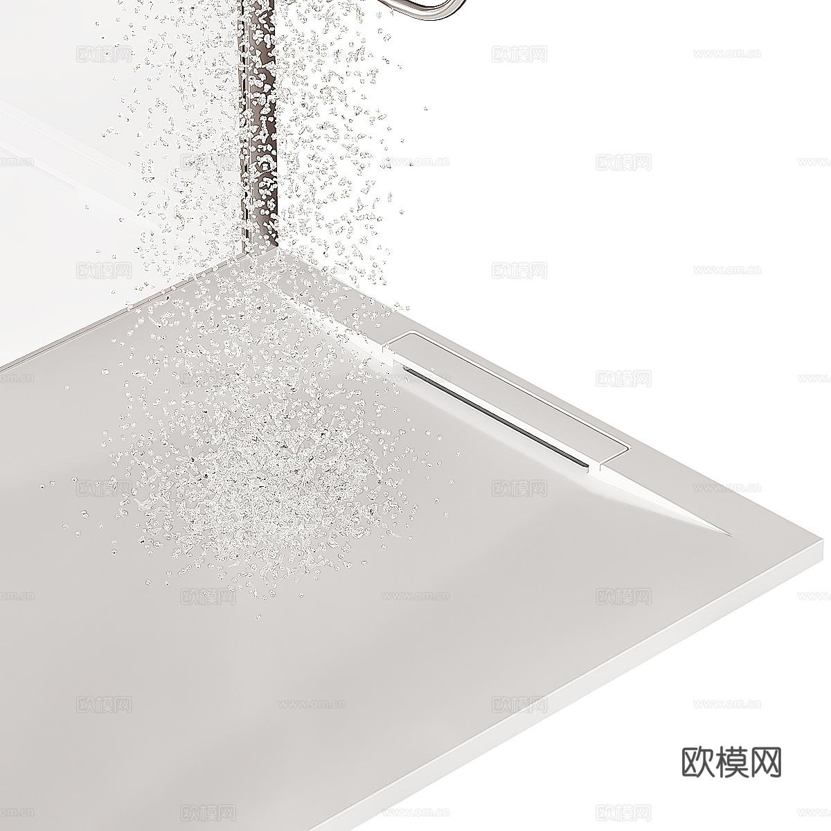 现代极简 Pyros 玻璃淋浴房3d模型下载（渲染图3）