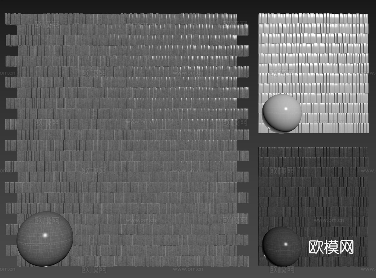 现代背景墙 水泥砖墙 隔断墙 装饰墙 立体墙su模型
