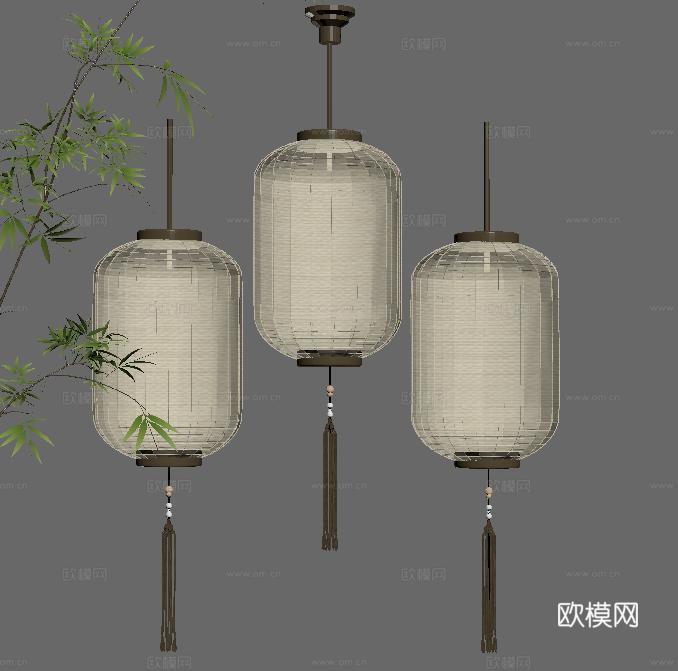新中式灯笼su模型