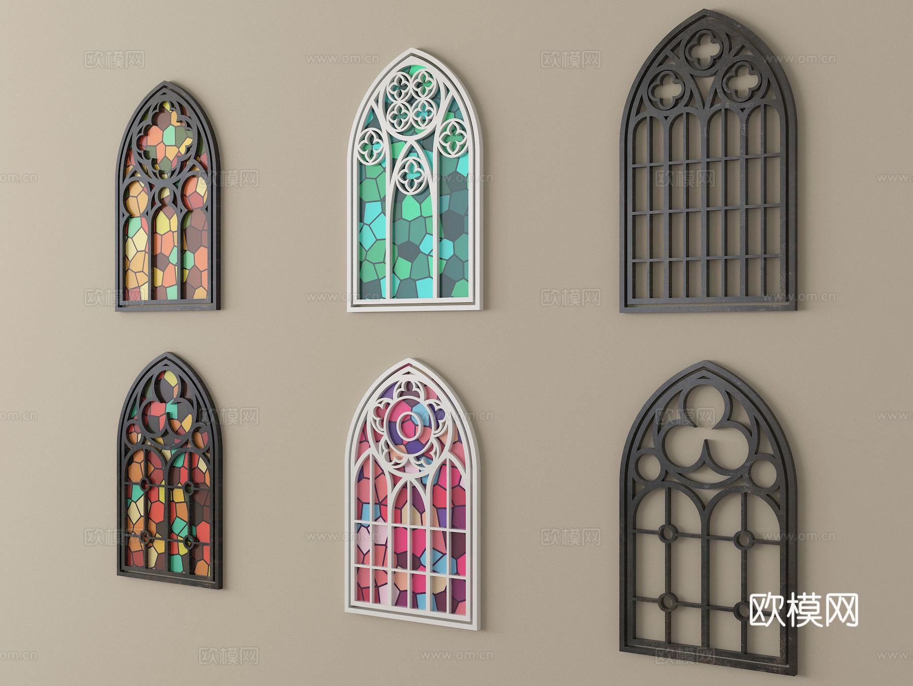 欧式镂花窗 雕花窗户3d模型下载