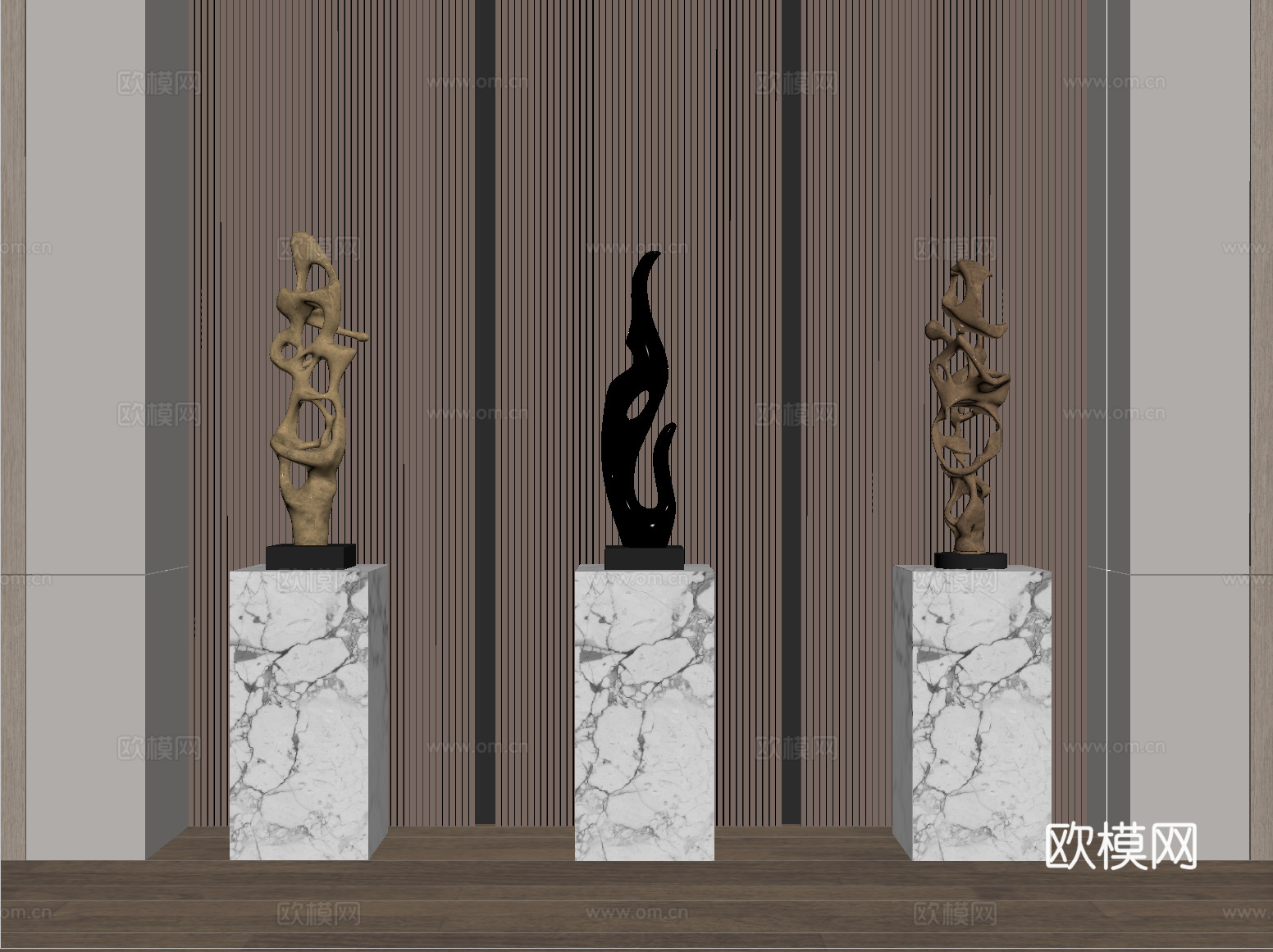 现代雕塑摆件 抽象雕塑su模型