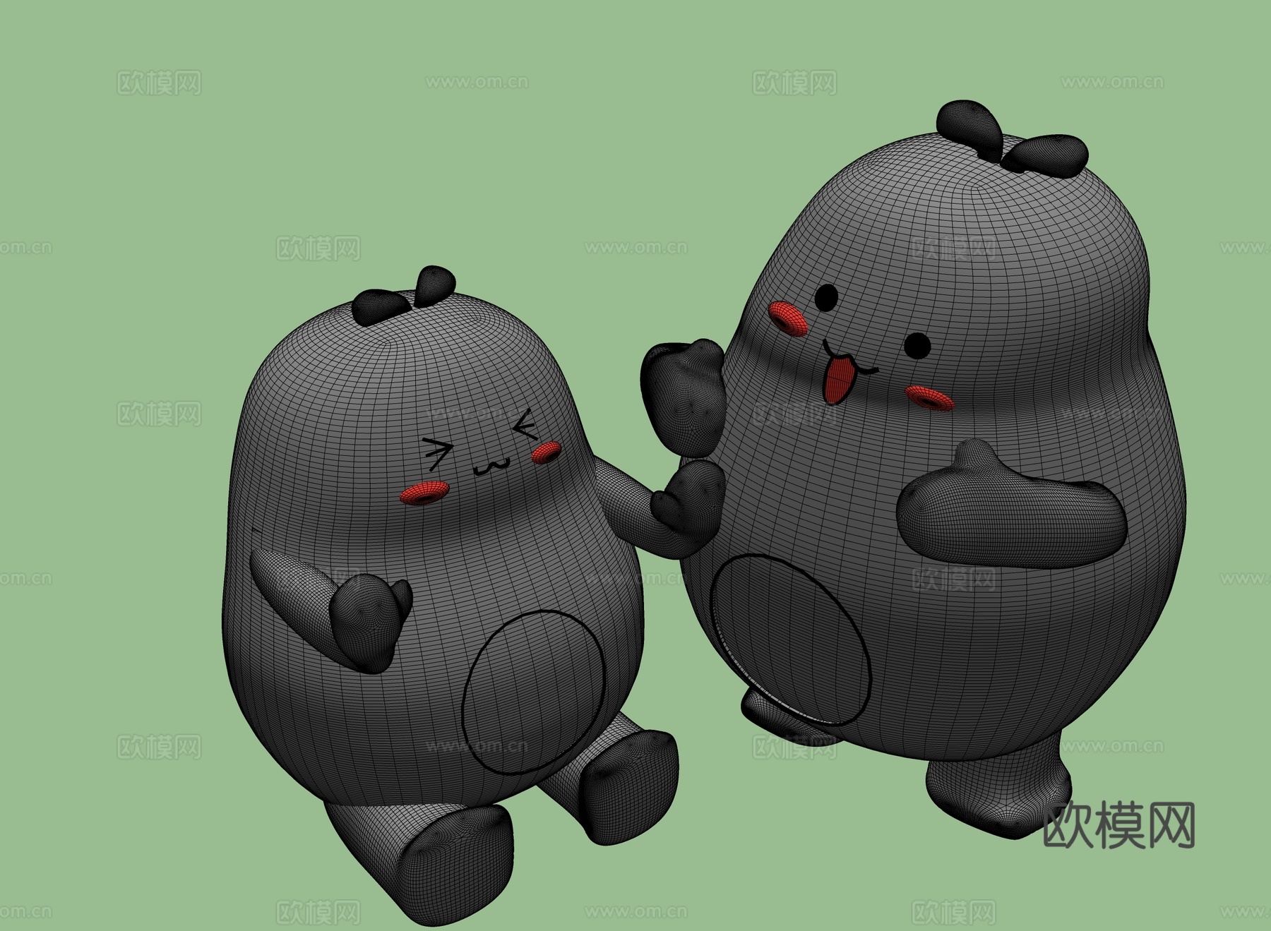 现代卡通雕塑 小品su模型