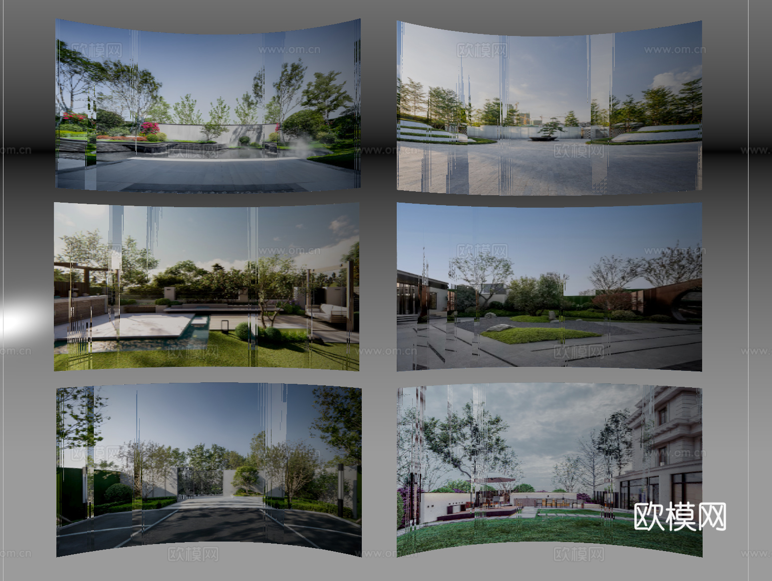 现代其他材质 环绕背景 户外外景 城市背景su模型