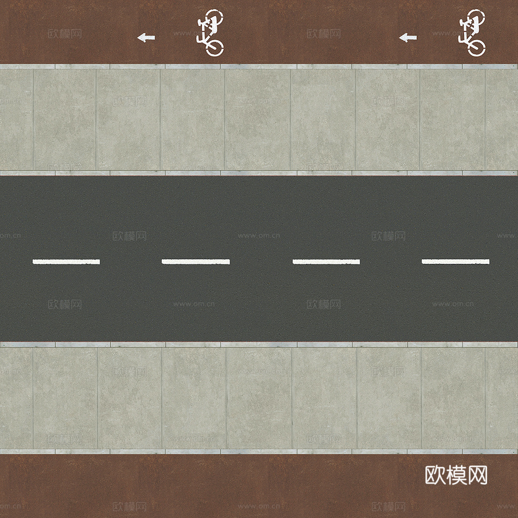 道路 沥青公路 马路 车道 人行道 水泥砖路面彩色地面 跑道