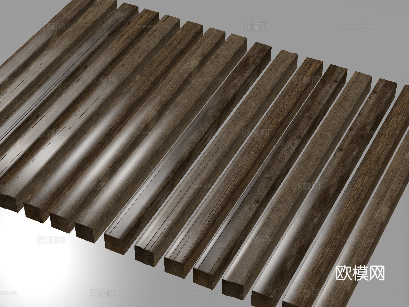 现代老木头 木头柱子 旧木方 木材 木梁su模型