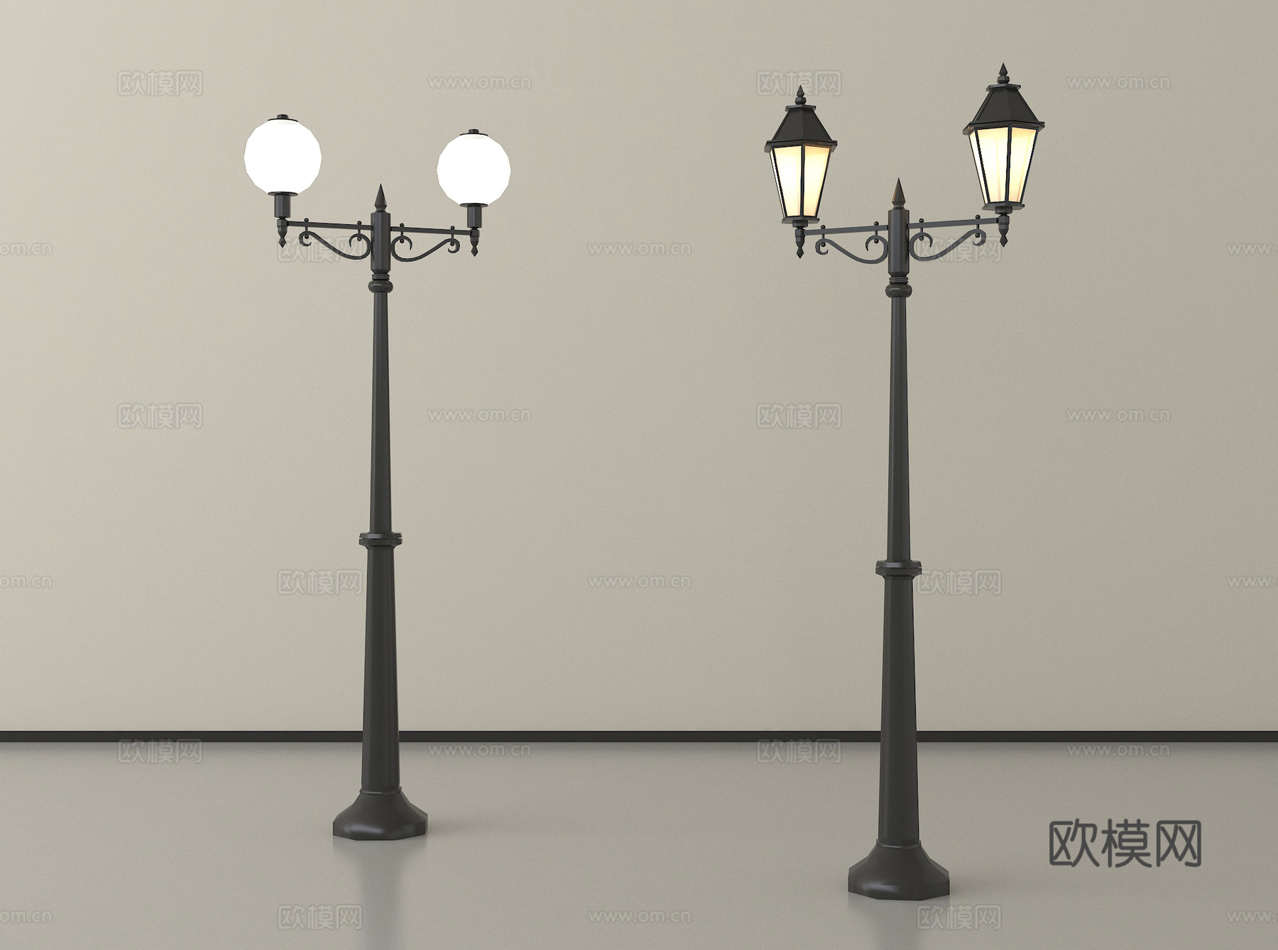 法式路灯 庭院灯 户外灯su模型