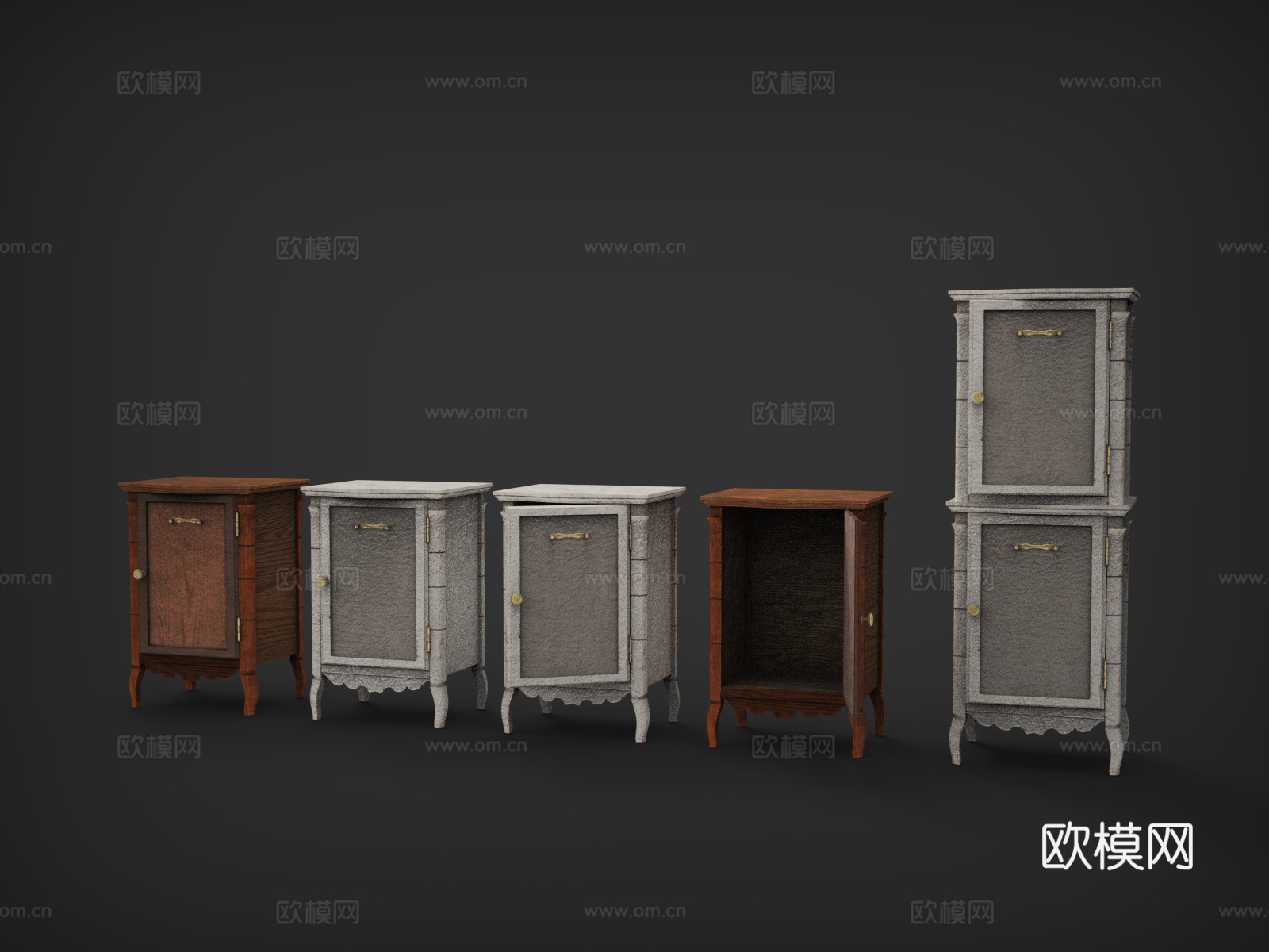 柜子  储物柜  衣柜  木柜  实木柜  旧柜子3d模型下载