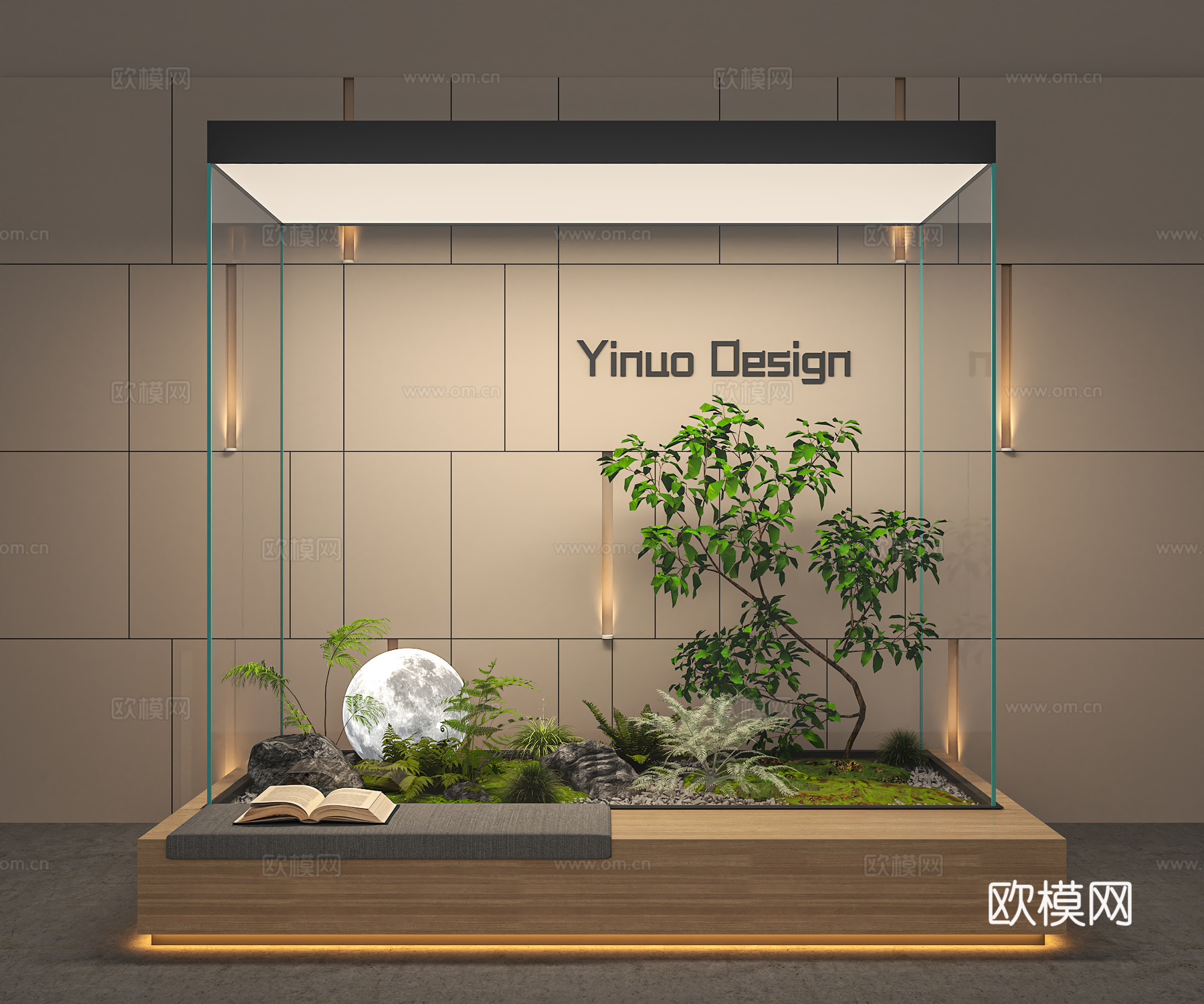 现代室内景观 景观造景 植物组合 庭院景观 景观树 室内造景su模型