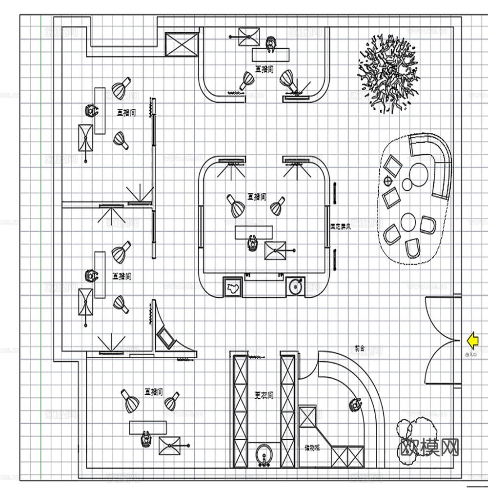 工装空间 / 直播间cad施工图