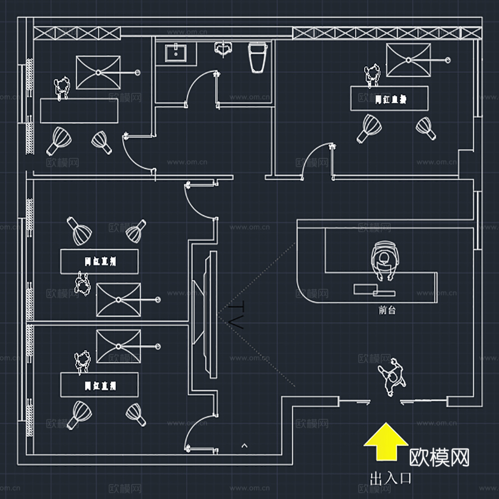 工装空间 / 直播间cad施工图