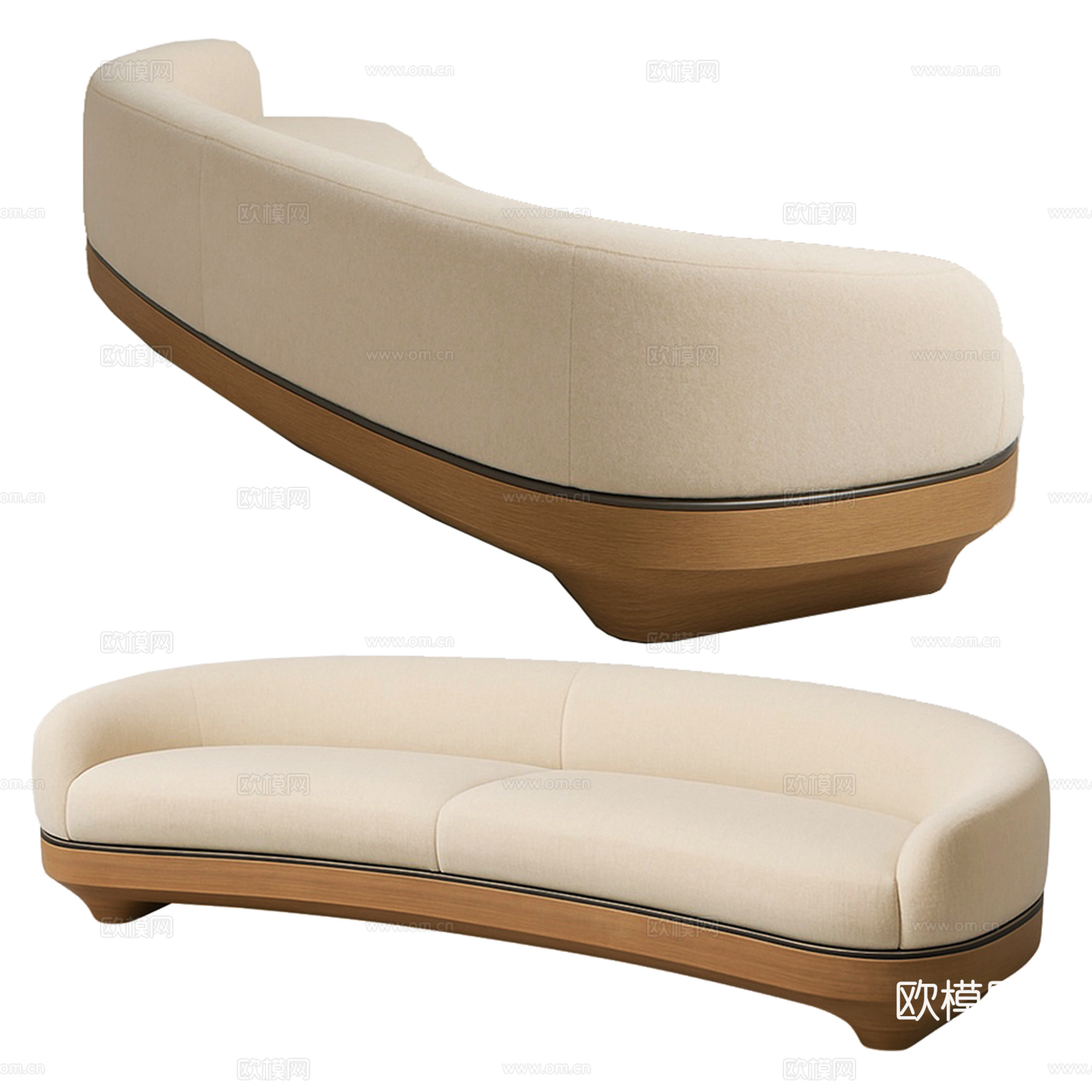 多人弧形沙发su模型