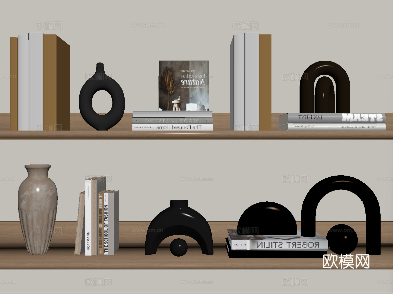 现代装饰品摆件 书籍摆件su模型su模型