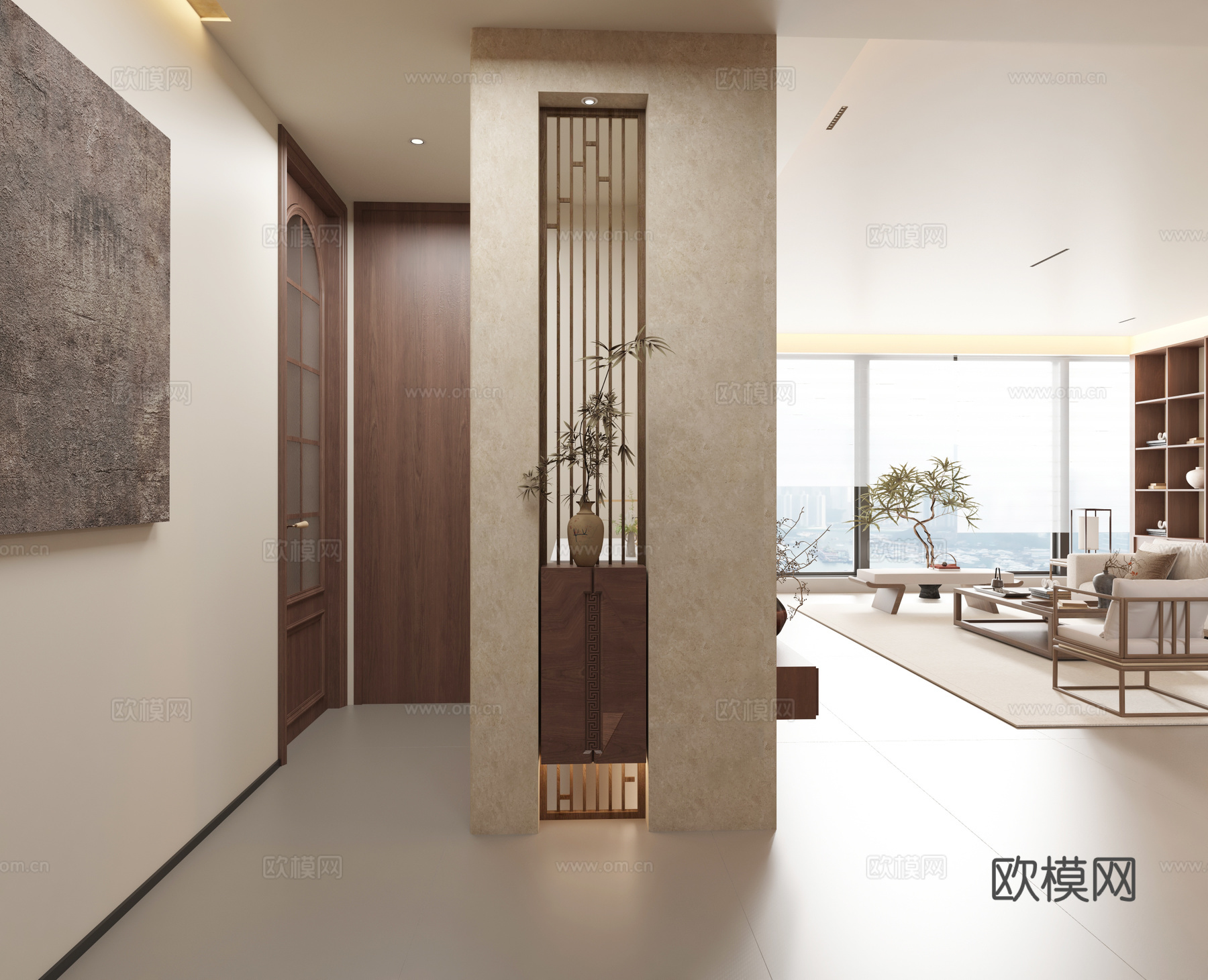 中古风客餐厅3d模型下载（渲染图2）