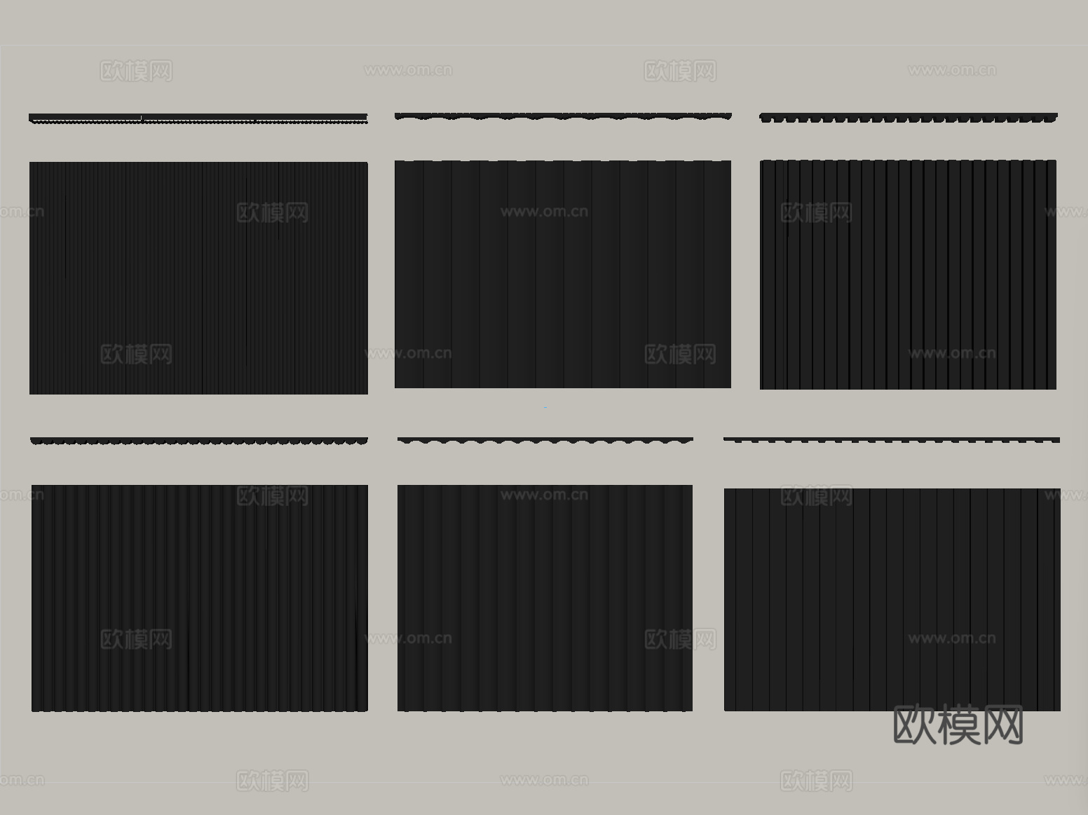 现代护墙板 长城板 格栅板 波浪板su模型