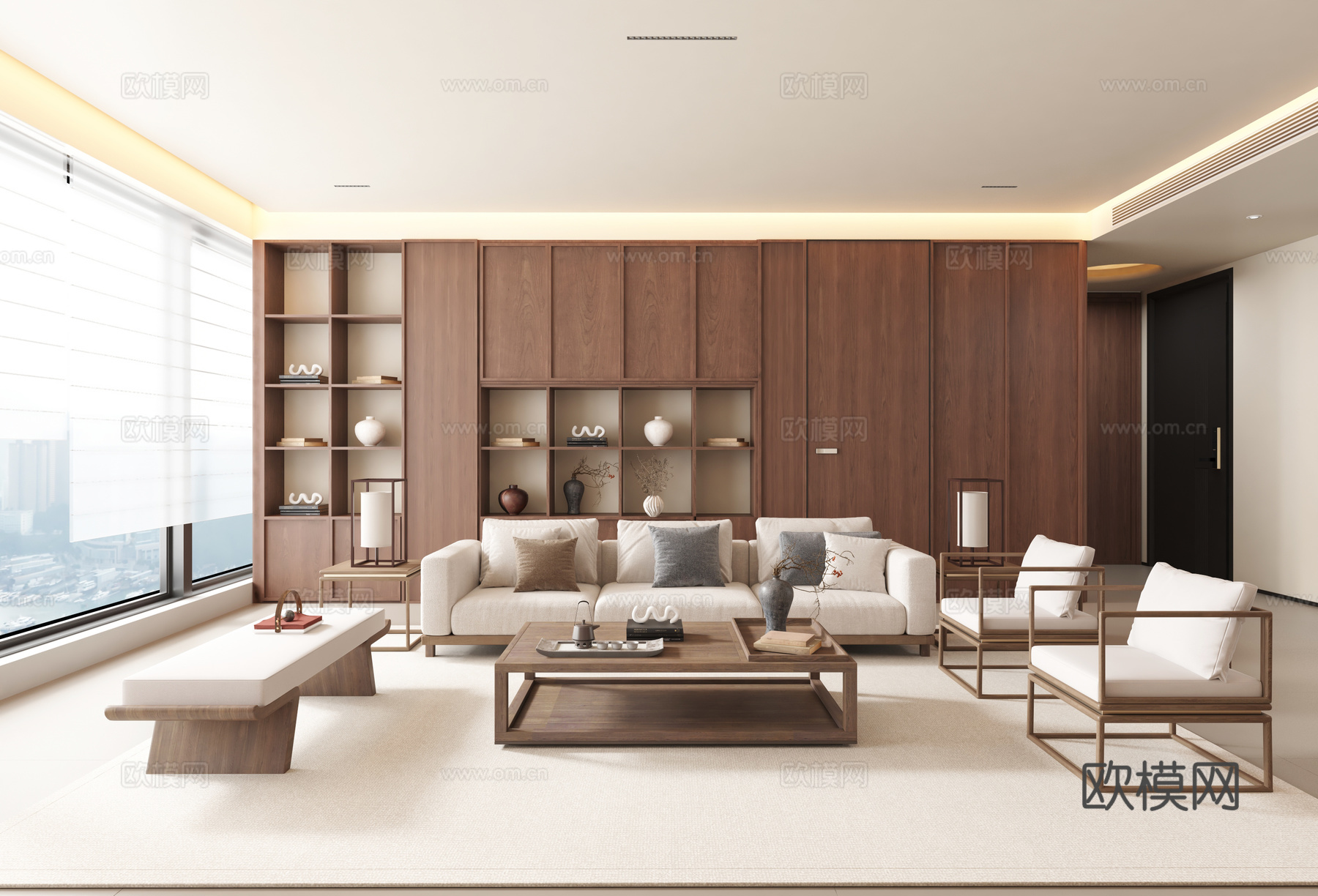 中古风客餐厅3d模型下载（渲染图4）