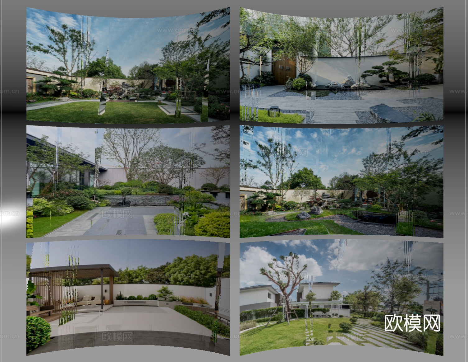 现代其他材质 环绕背景 户外外景 城市背景su模型