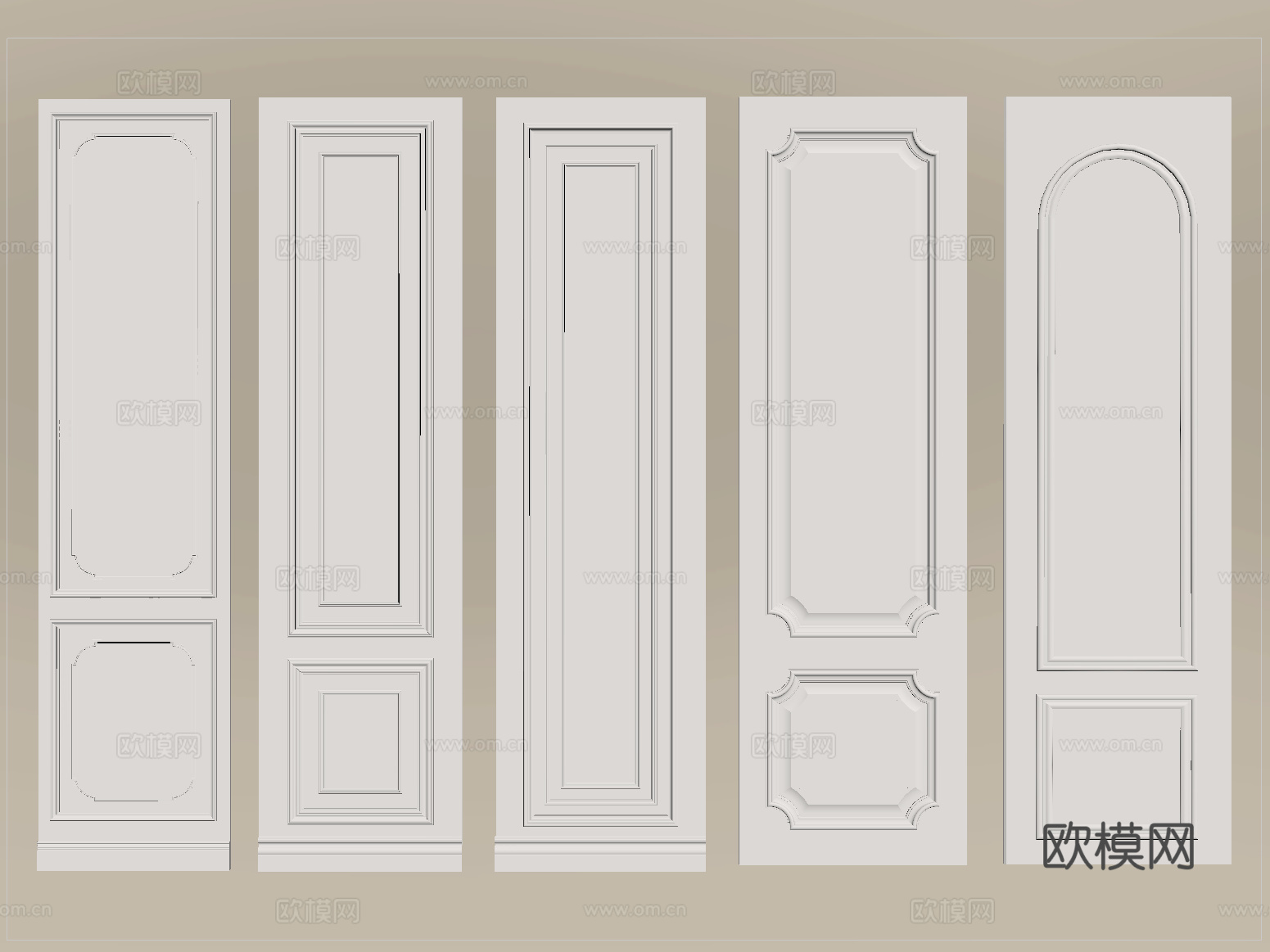 欧式护墙板 石膏板su模型