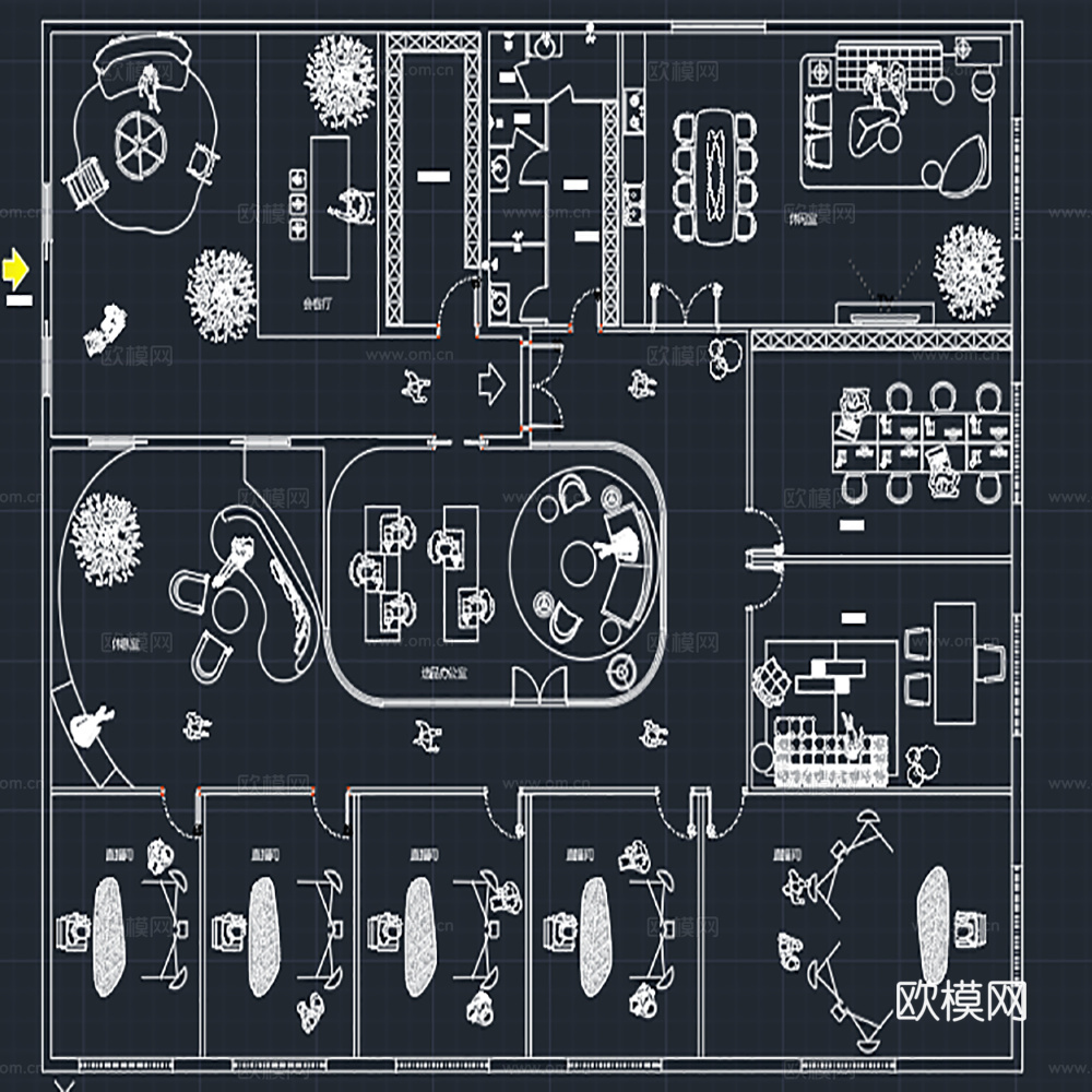 工装空间 / 直播间cad施工图