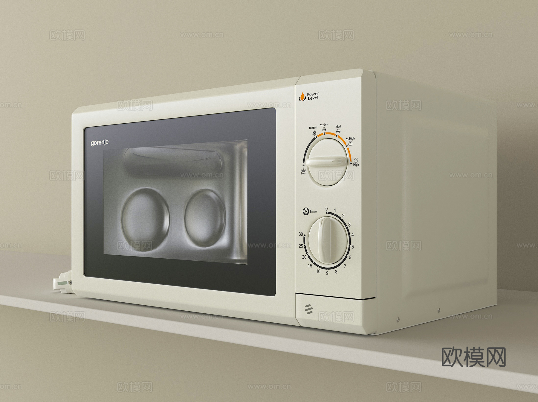 现代微波炉  厨房电器su模型