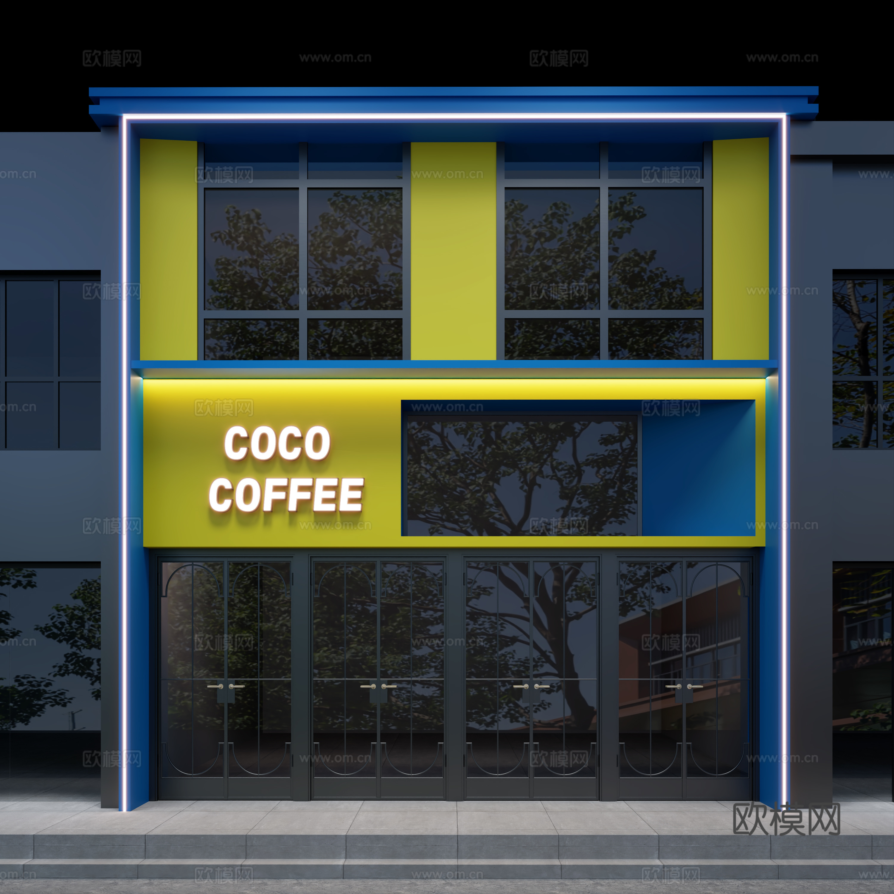 现代简约时尚门头设计su模型