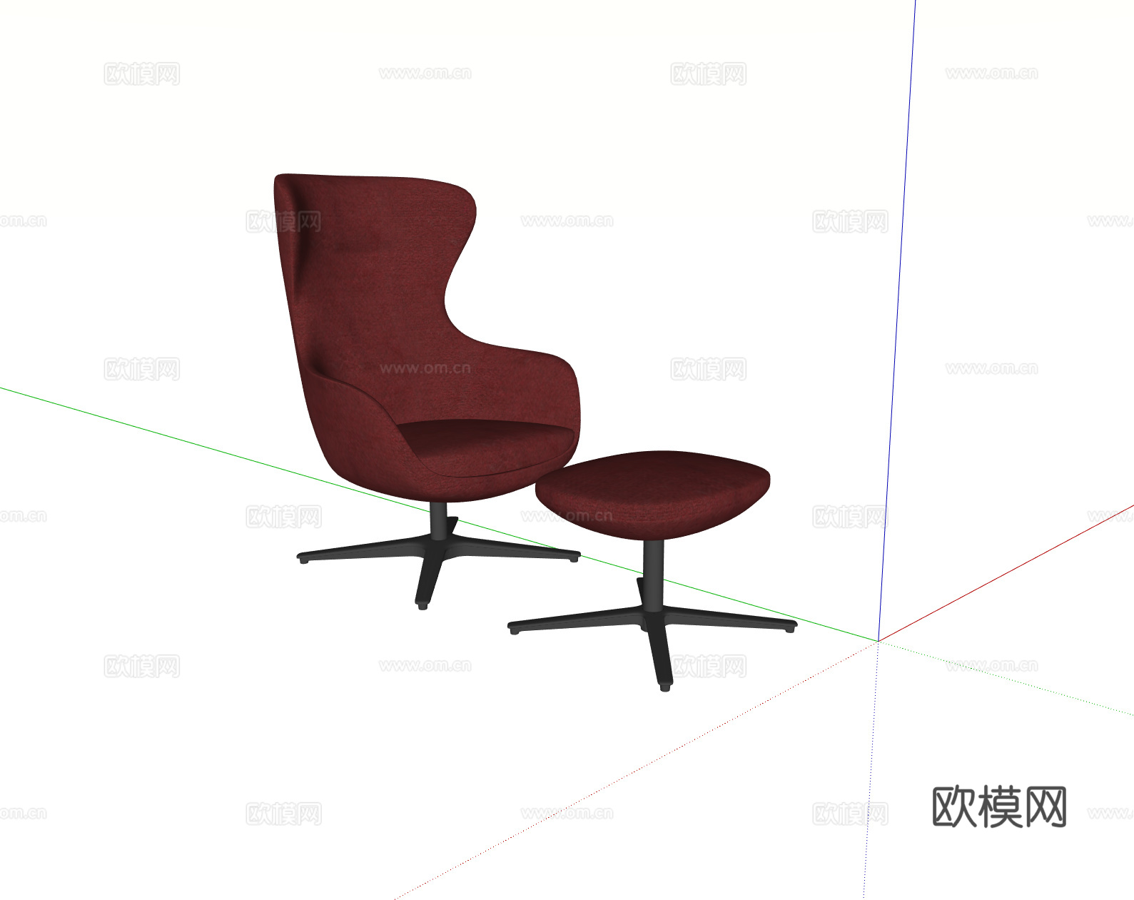 Twils现代休闲椅su模型
