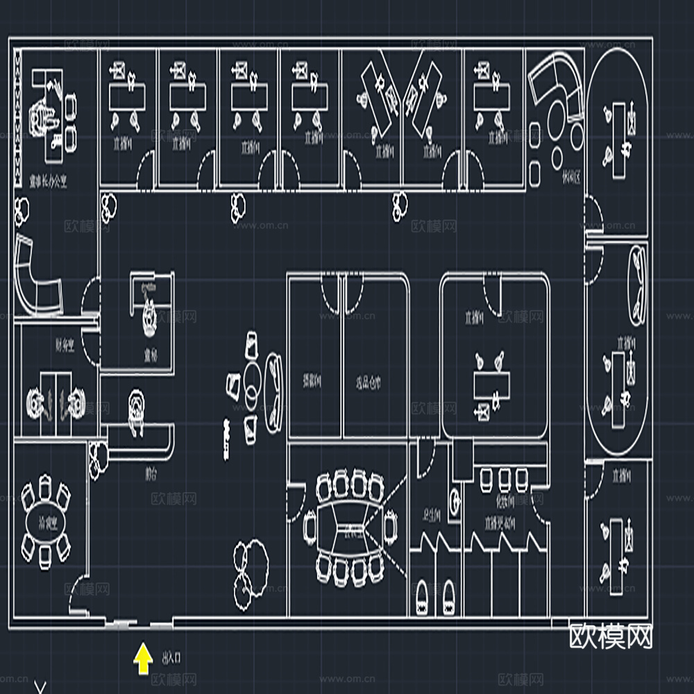 工装空间 / 直播间cad施工图