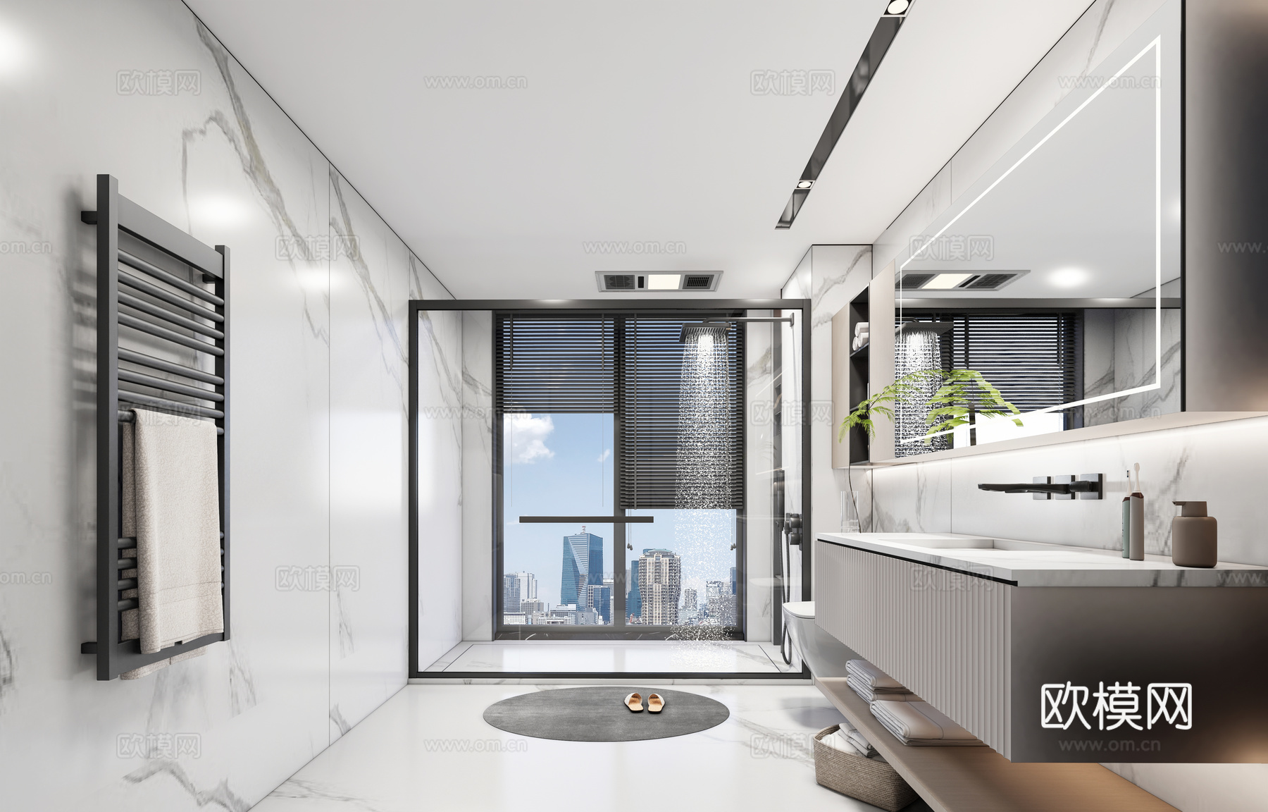 现代卫生间_干湿分离卫生间_现代卫生间_卫生间su模型