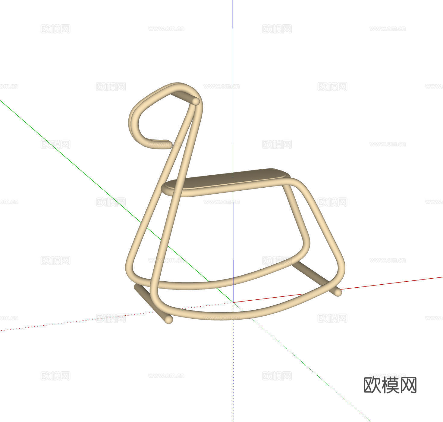 Ferm Living 现代摇椅 儿童椅 摇马椅 金属椅 极su模型