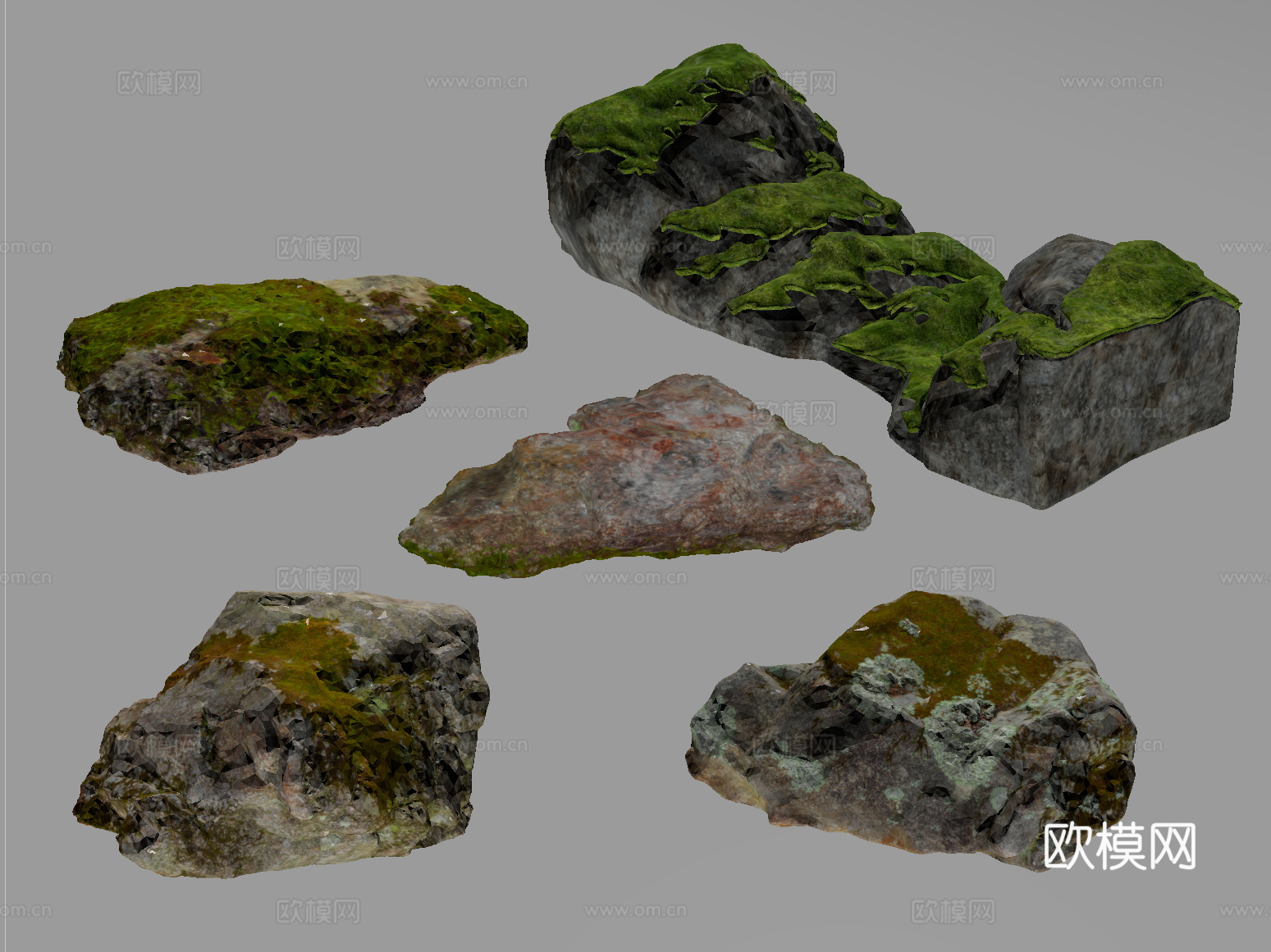 现代园林石头景观石 假山石块岩石造景 景观小品su模型