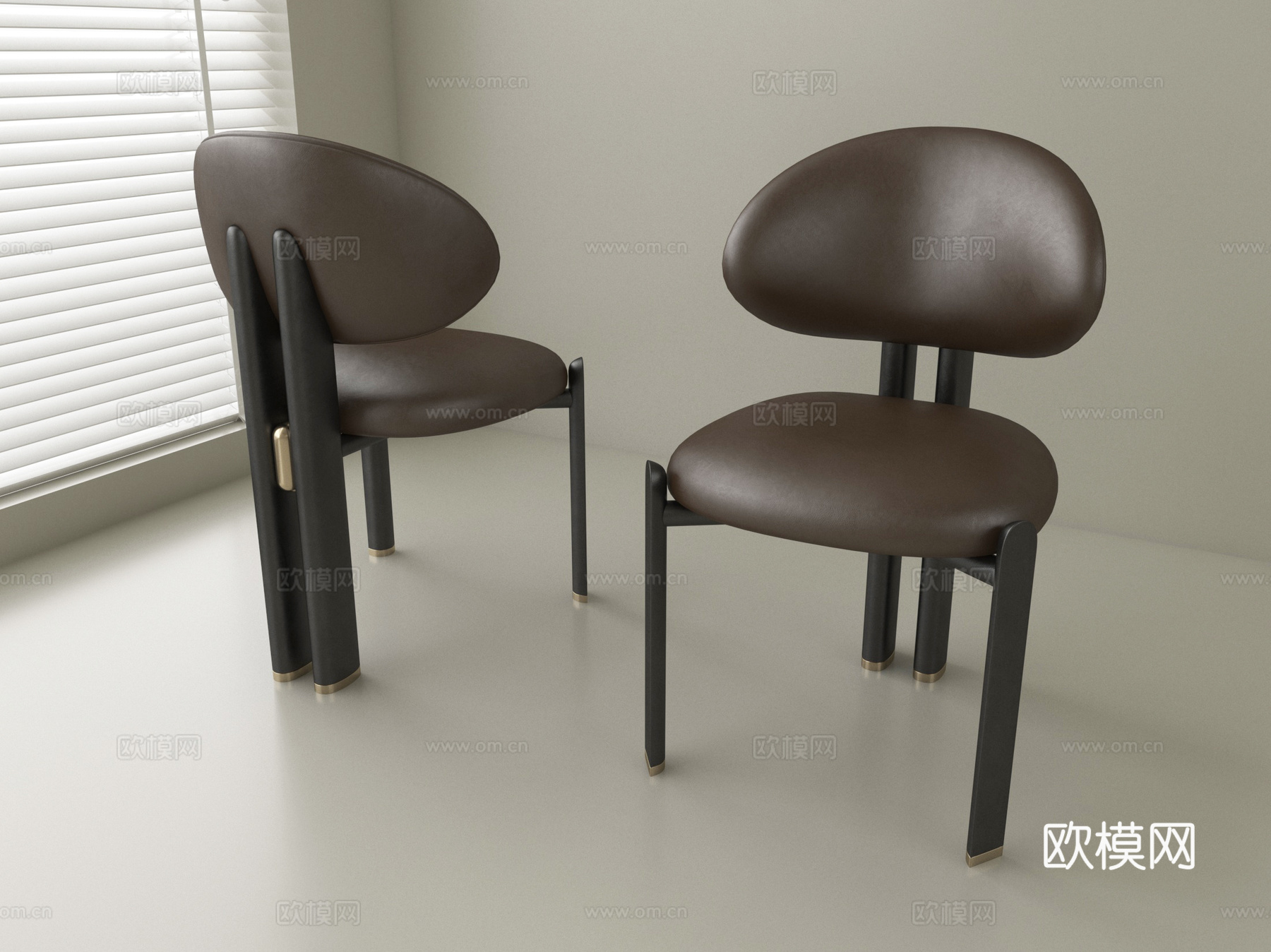 现代法式餐椅 木餐椅 休闲椅 单椅su模型